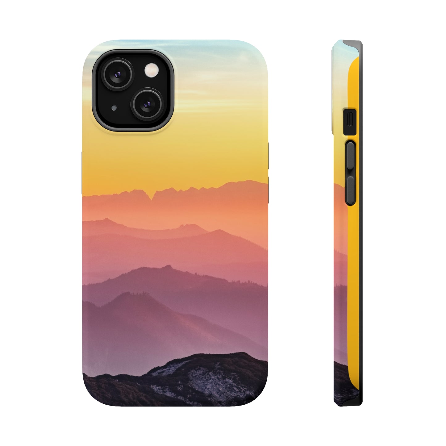 Watercolor Mountain Peaks