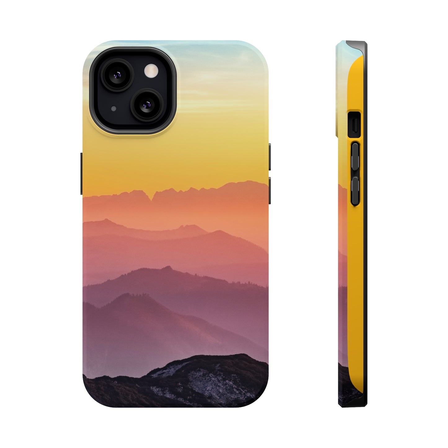 Watercolor Mountain Peaks