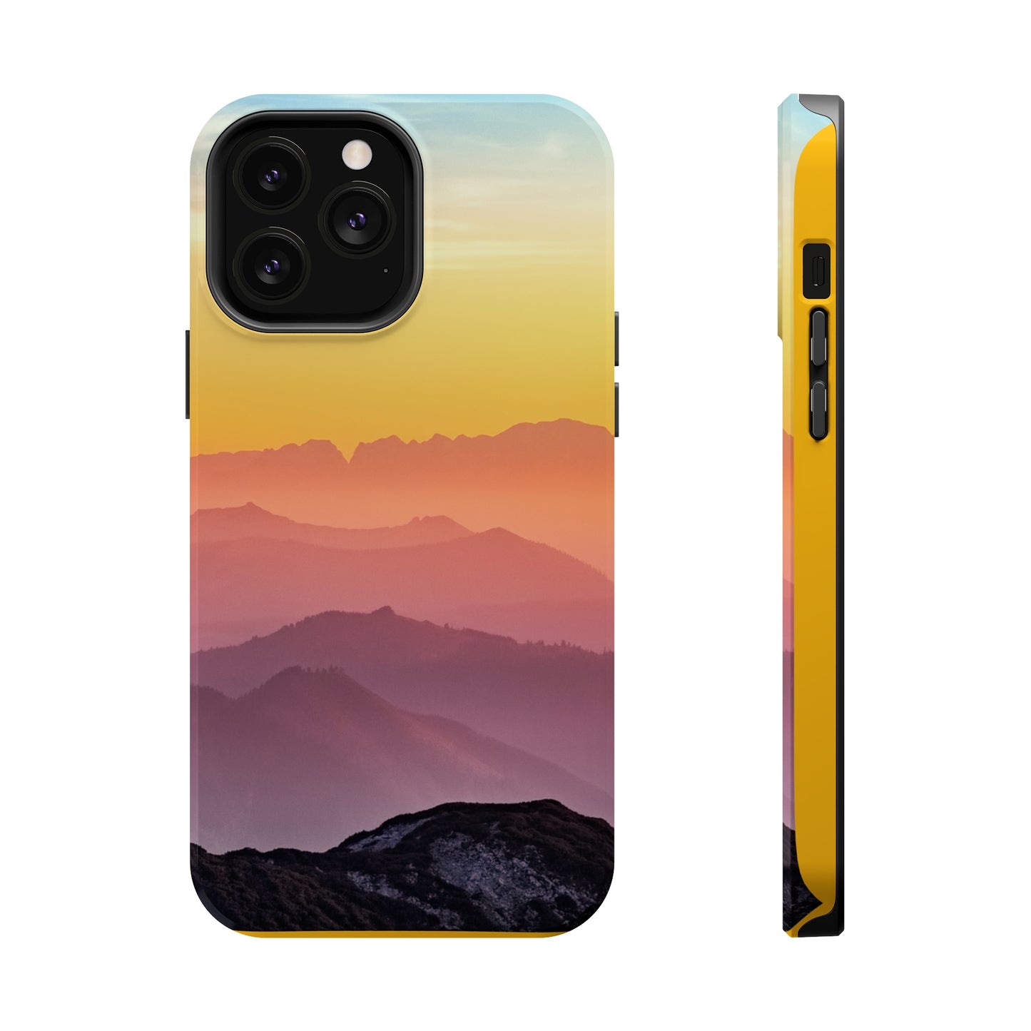 Watercolor Mountain Peaks